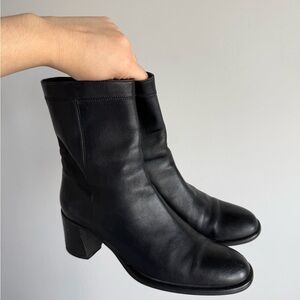 Coach Black Leather Heeled Boots